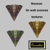Mexican tin wall sconces - textures