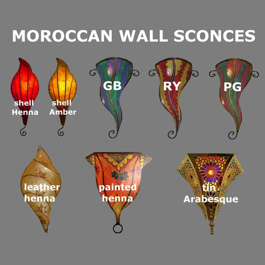 Moroccan wall sconces - textures