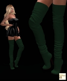 Green Leather Thigh HIgh Boots MAITREYA