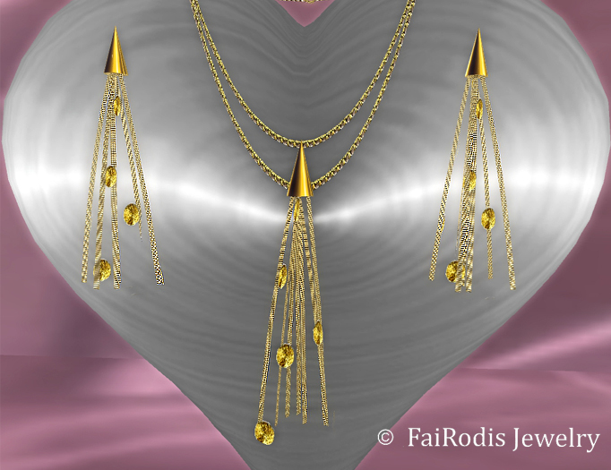 FaiRodis_Golden_rain_set_flexi_earrings_DEMO_poster