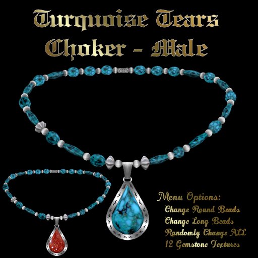 Ashira's Turquoise Tears Choker - Male