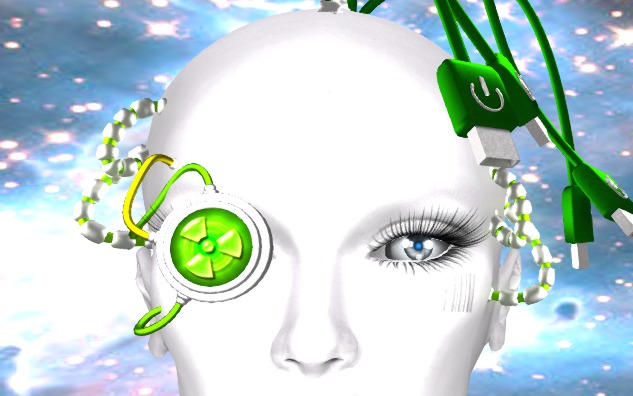 -Elemental- 'Robotic Head Wires' Green