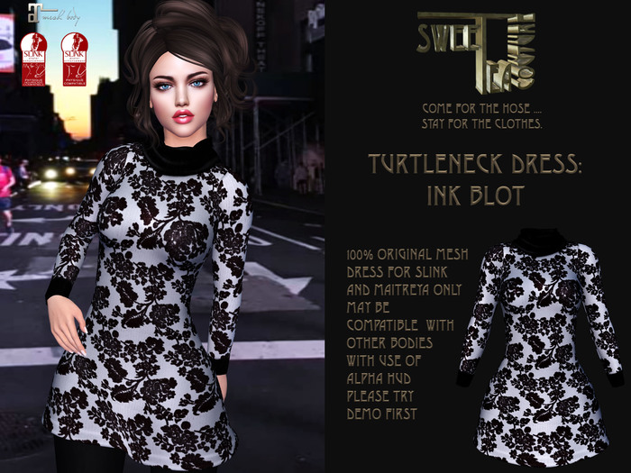 STC Turtleneck Dress Inkblot(add me )