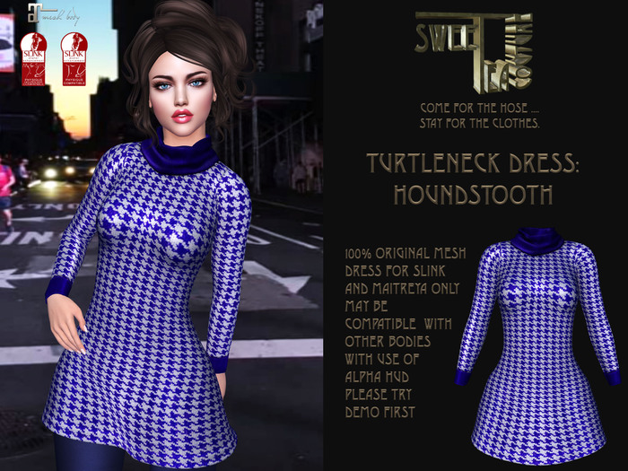 STC Turtleneck Dress Houndstooth (add me )