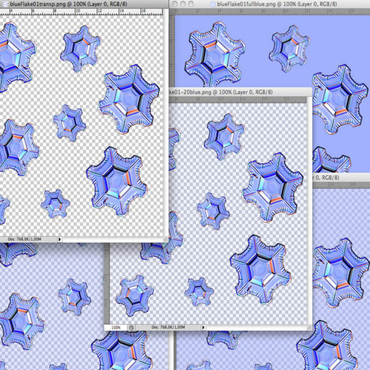 Textures (5) full perm Bleu Ice Flakes, IceQueen alpha's