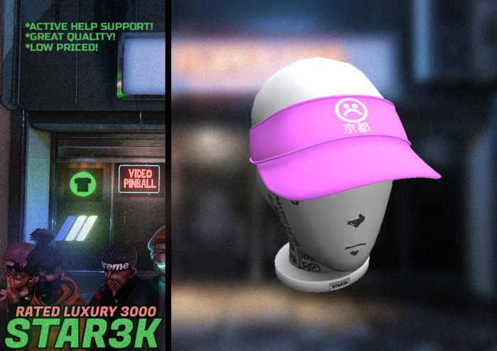 Sad Head Visor (Pink) By Star3K