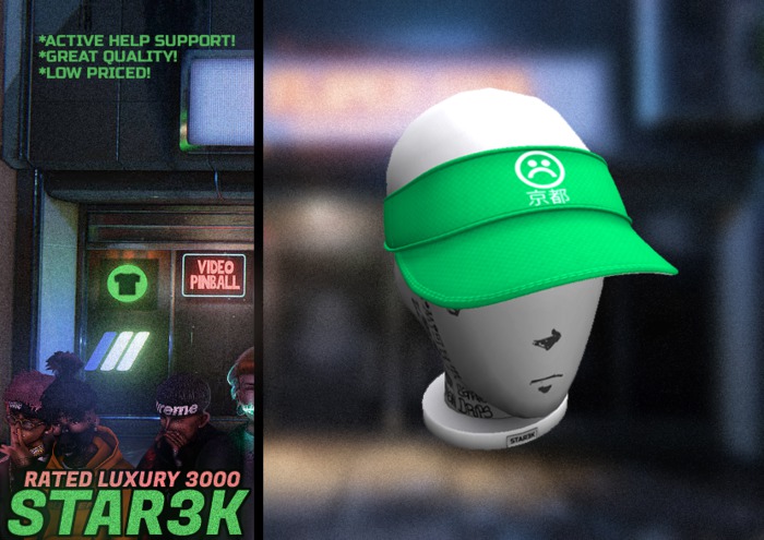 Sad Head Visor (Green) By Star3K