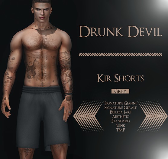 Drunk Devil - Kir Shorts - Grey