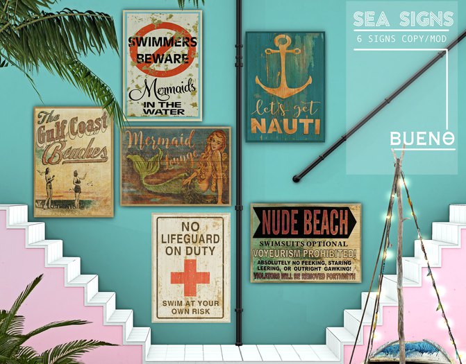 BUENO- 6 SEA Signs