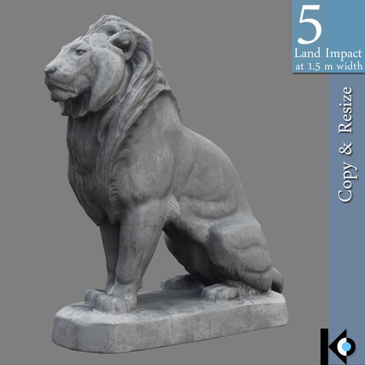 3D / Seated Lion / 5 land impact