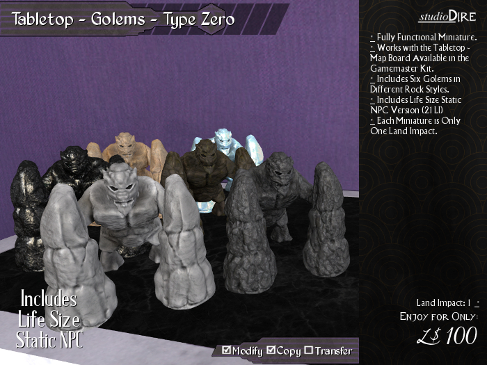 /studioDire/ Tabletop - Golems - Type Zero