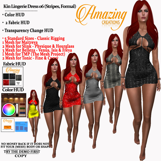AmAzInG CrEaTiOnS Kin Lingerie Dress 06 (Stripes, Formal)