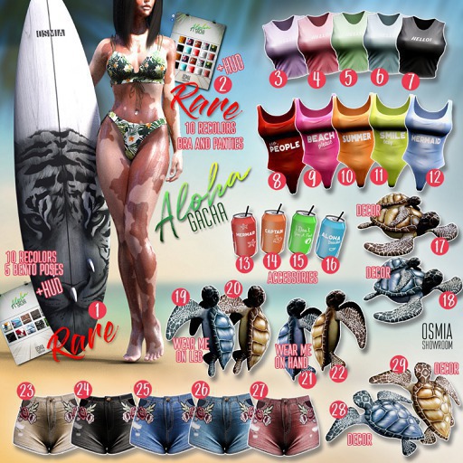 OSMIA - Aloha.Gacha.Top - Green - Maitreya