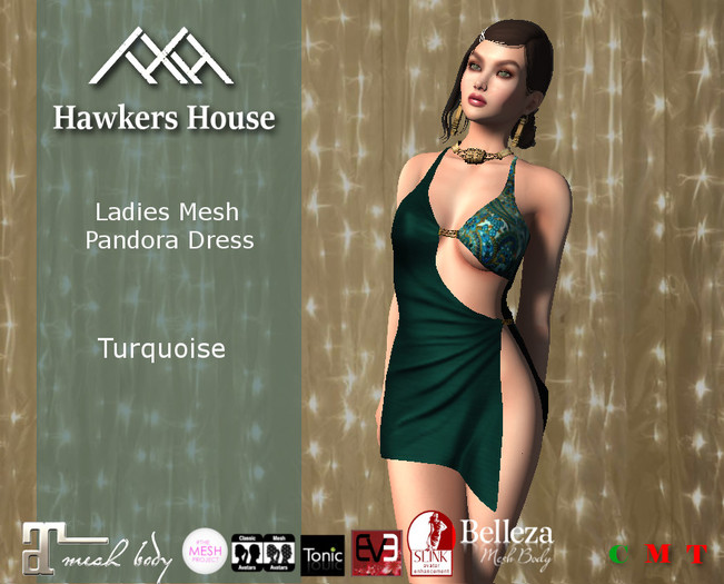*HH* Ladies Mesh Pandora Dress Turquoise