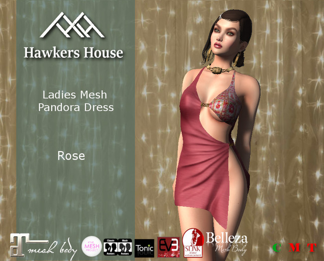 *HH* Ladies Mesh Pandora Dress Rose