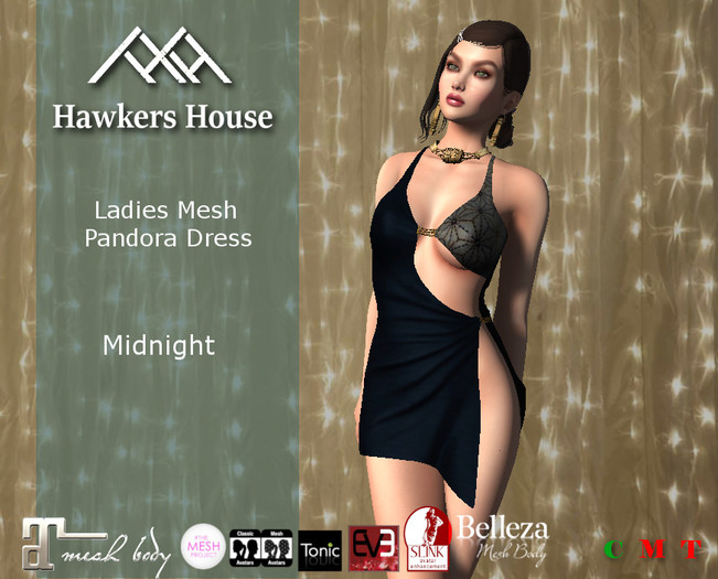 *HH* Ladies Mesh Pandora Dress Midnight