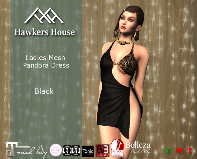 *HH* Ladies Mesh Pandora Dress Black