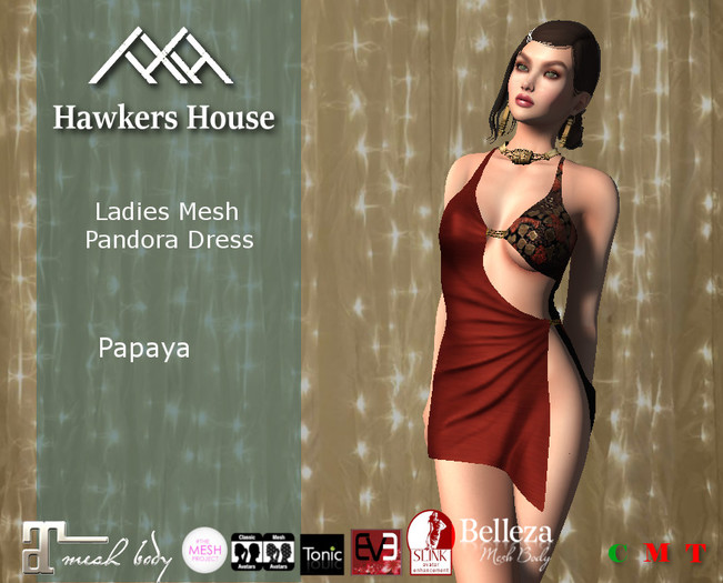 *HH* Ladies Mesh Pandora Dress Papaya
