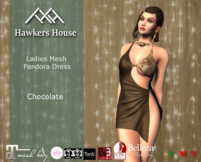 *HH* Ladies Mesh Pandora Dress Chocolate