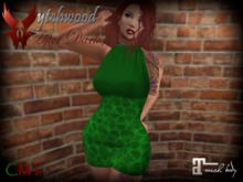 W-AD Skull Halter Dress- Green