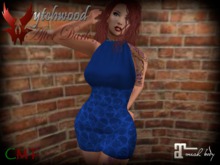 W-AD Skull Halter Dress- Blue