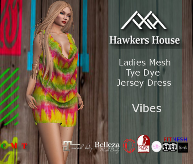 *HH* Ladies Mesh Tye Dye Jersey Dress Vibes