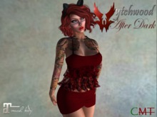 W-AD Denim & Lace Ruffle Red Outfit