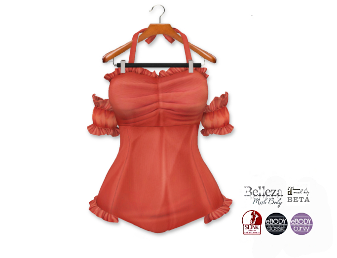 {amiable}Mesh Halter Neck Off Shoulder Swimming Suits02