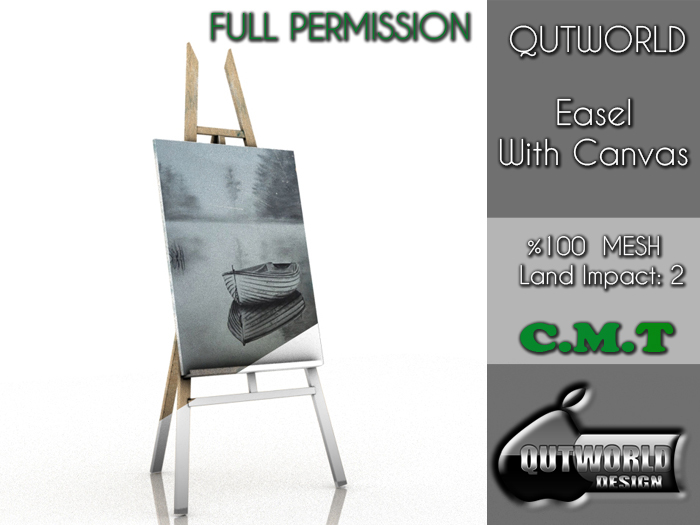 .::QUTWORLD Easel with a Canvas::.FP 