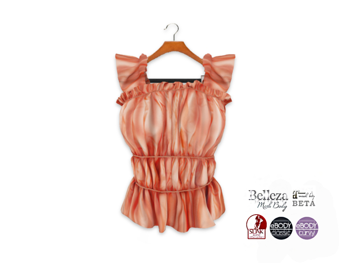 {amiable}Mesh Shirred Flared Cotton Tank Top03