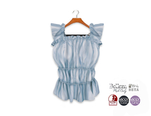 {amiable}Mesh Shirred Flared Cotton Tank Top05