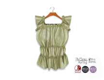 {amiable}Mesh Shirred Flared Cotton Tank Top07