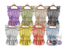 {amiable}Mesh Shirred Flared Cotton Tank Top(FAT PACK)