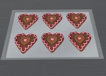 Sheet Pan of Chocolate Heart Cookies CM