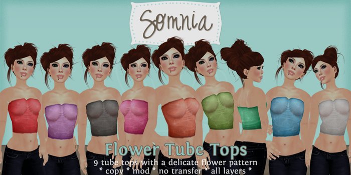 .: Somnia :. Flower Tube Tops {BOXED}