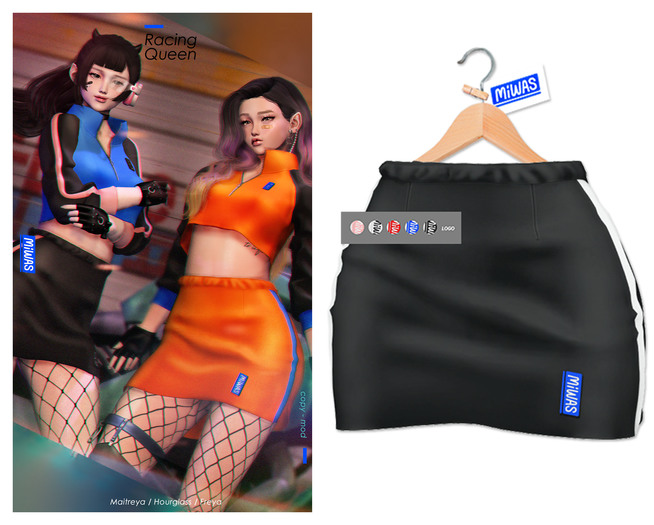 MIWAS / Racing Queen Skirt #Black