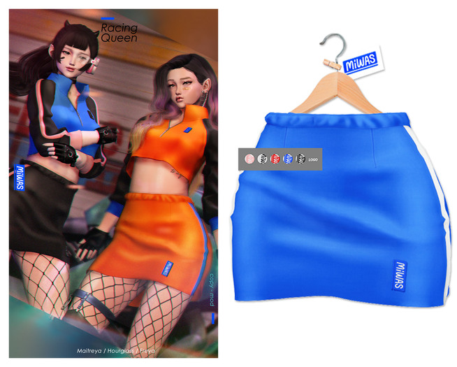 MIWAS / Racing Queen Skirt #Blue