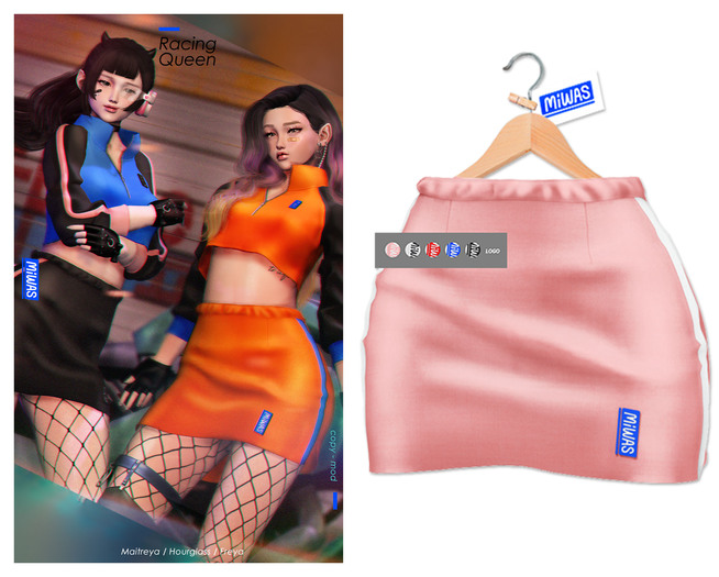 MIWAS / Racing Queen Skirt #Pink