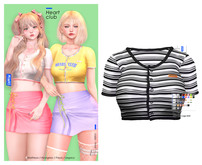 MIWAS / Heart club Top #Line Black