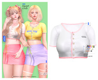 MIWAS / Heart club Top #White
