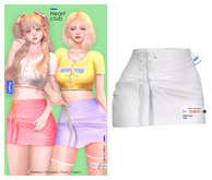 MIWAS / Heart club Skirt #White