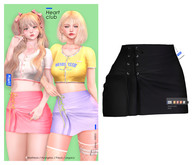 MIWAS / Heart club Skirt #Black