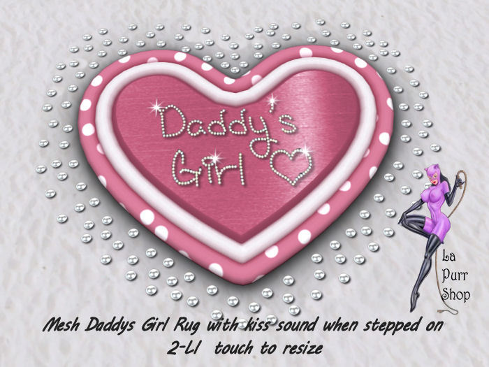 !_Daddys Girl Pink Mesh Rug w/ Kiss sound when stepped on