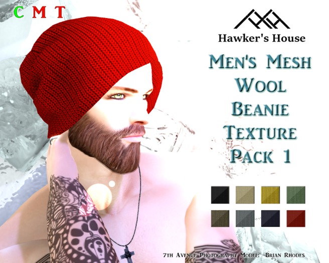*HH* Men's Mesh Wool Beanie Texture Pack 1