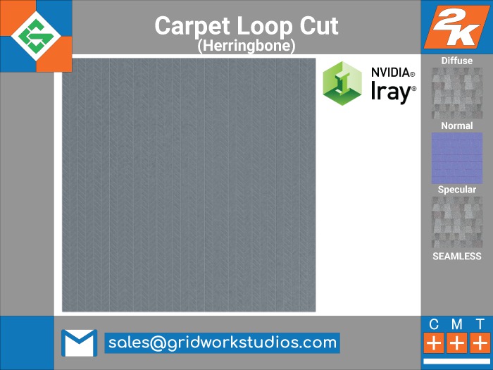 [ G.W.S. ] Carpet Loop And Cut Herringbone