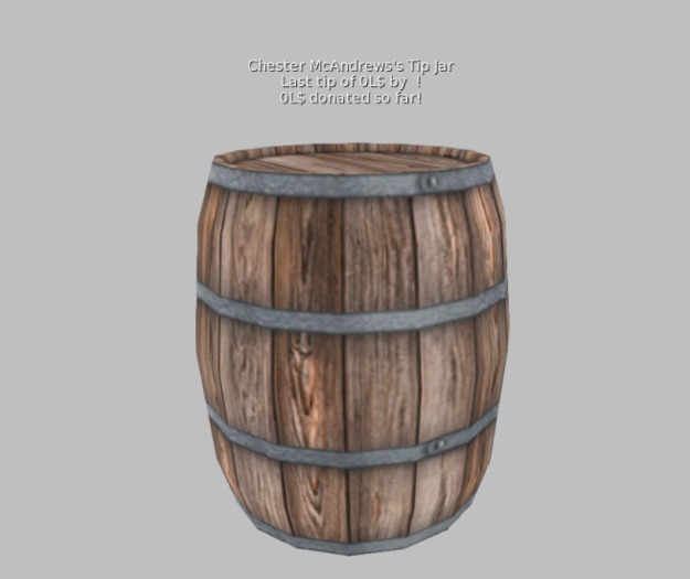 CMA Mesh Wood Barrel Tip Jar