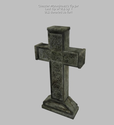 CMA Mesh Gravestone Cross Tip Jar