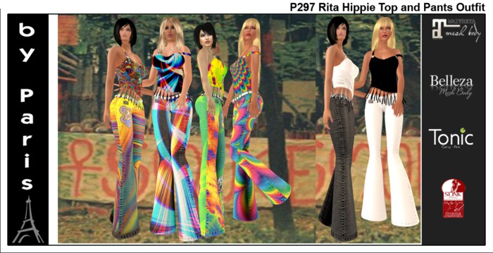 Rita Hippie Top and Pants Outfit - Tonic Slink, Maitreya, Belleza DEMO