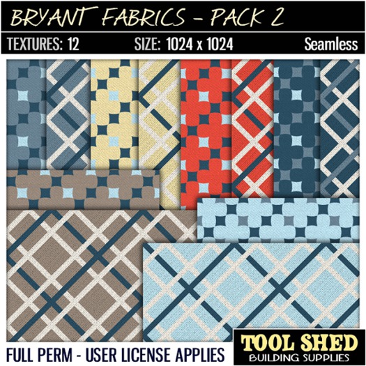 Second Life Marketplace - Tool Shed - Bryant Fabrics - Pack 2