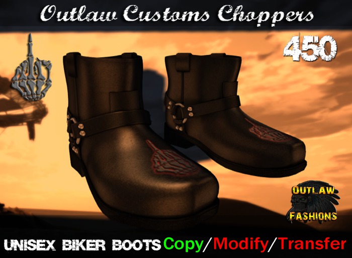 Route 84 Customs - Biker Finger Harley Boots